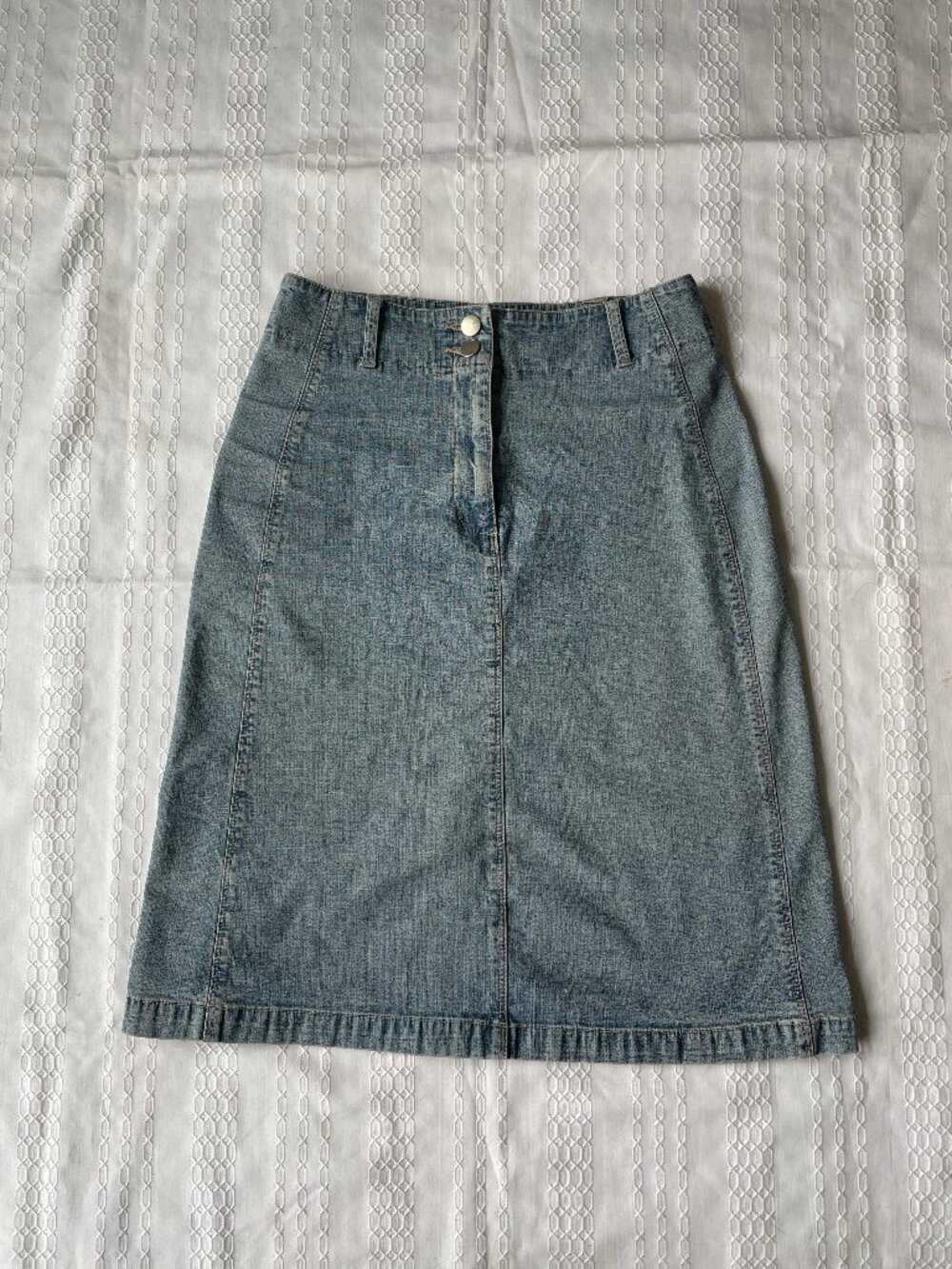 Vintage Tristan & Iseut Cotton Midi Denim Skirt